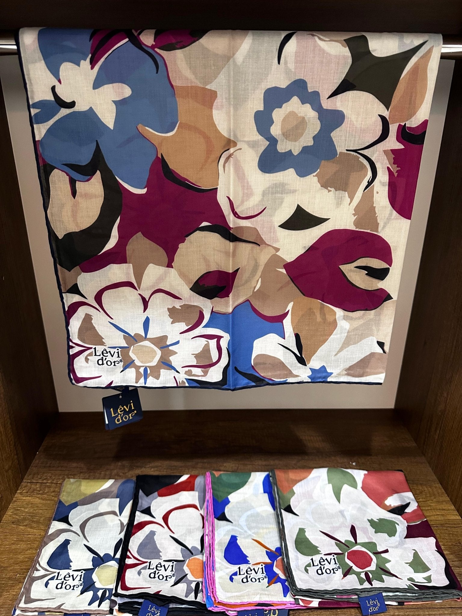 LEVİDOR Cotton Eşarp 16380 - Bej / Mürdüm - Organic ScarfsOrganic Scarfs