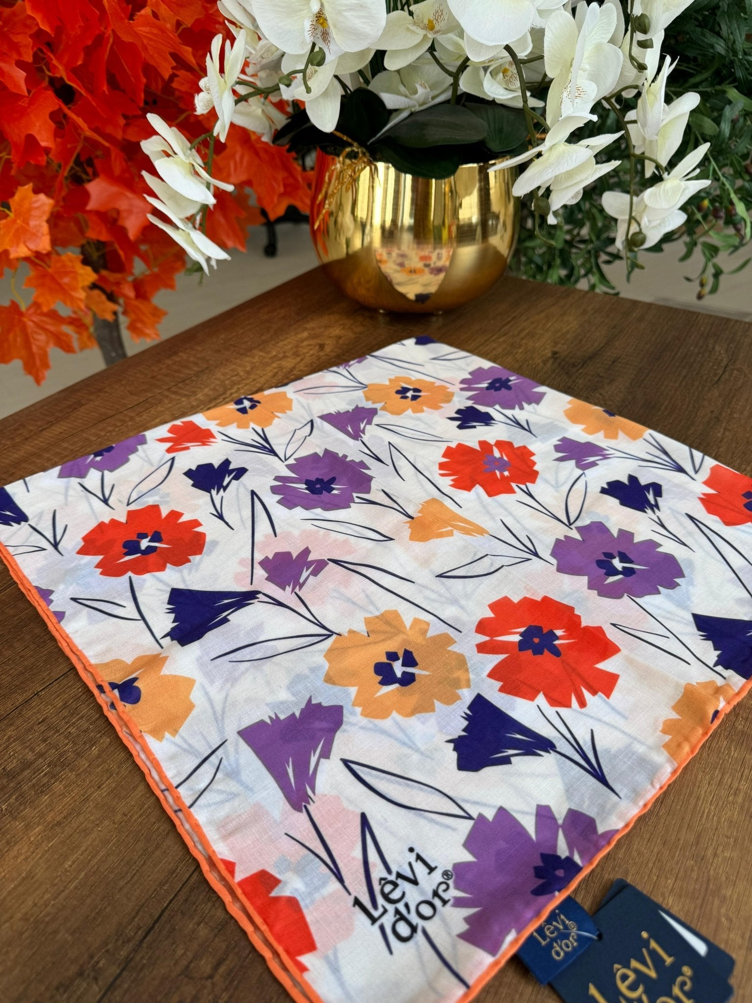 LEVİDOR Cotton Eşarp 16382 - Turuncu - Organic ScarfsOrganic Scarfs