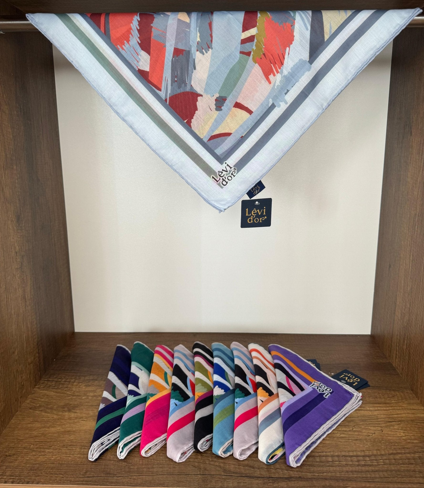 LEVİDOR Cotton Eşarp 16390 - Mavi - Organic ScarfsOrganic Scarfs