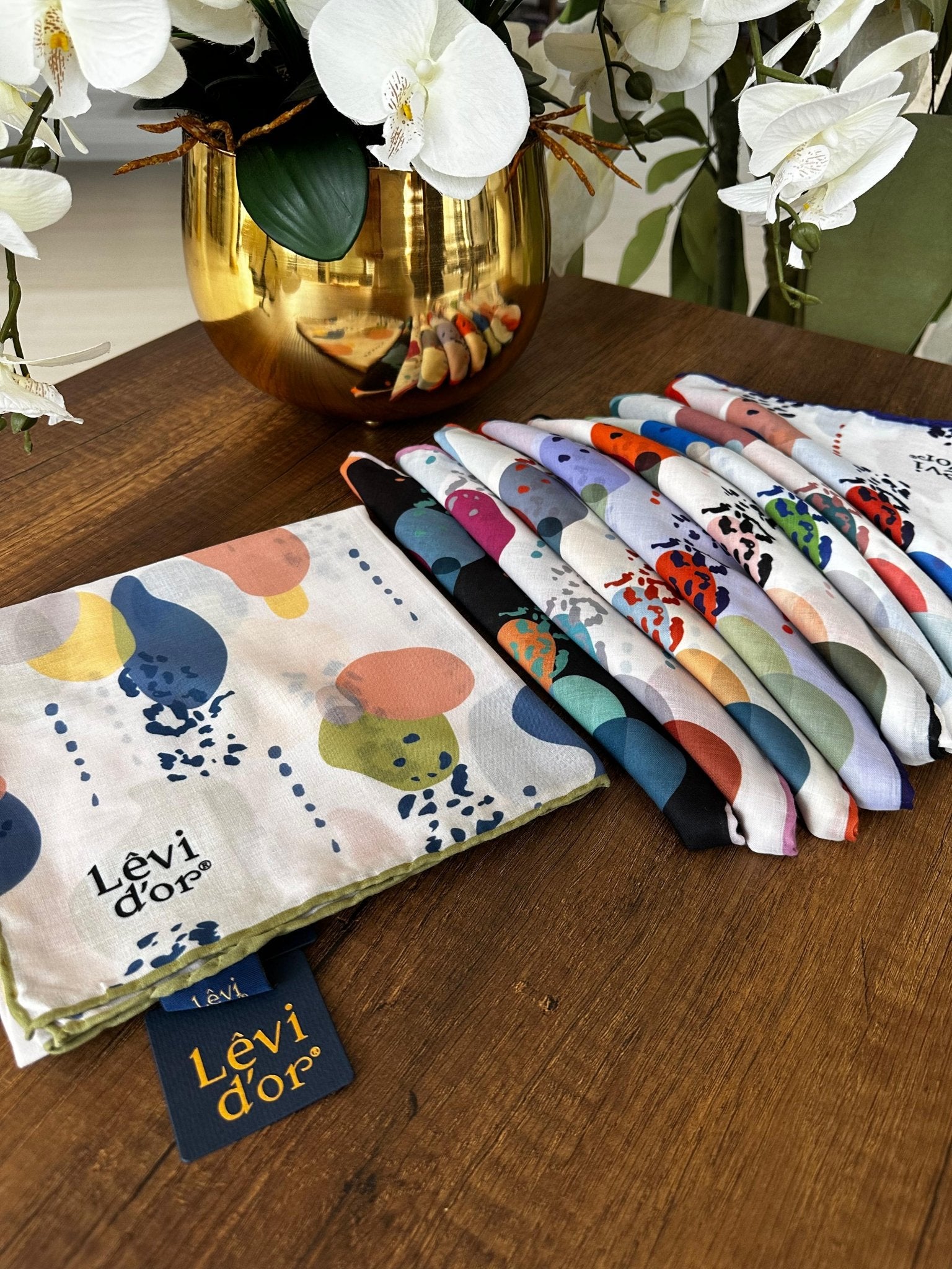 LEVİDOR Cotton Eşarp 16399 - Yeşil / Bej - Organic ScarfsOrganic Scarfs