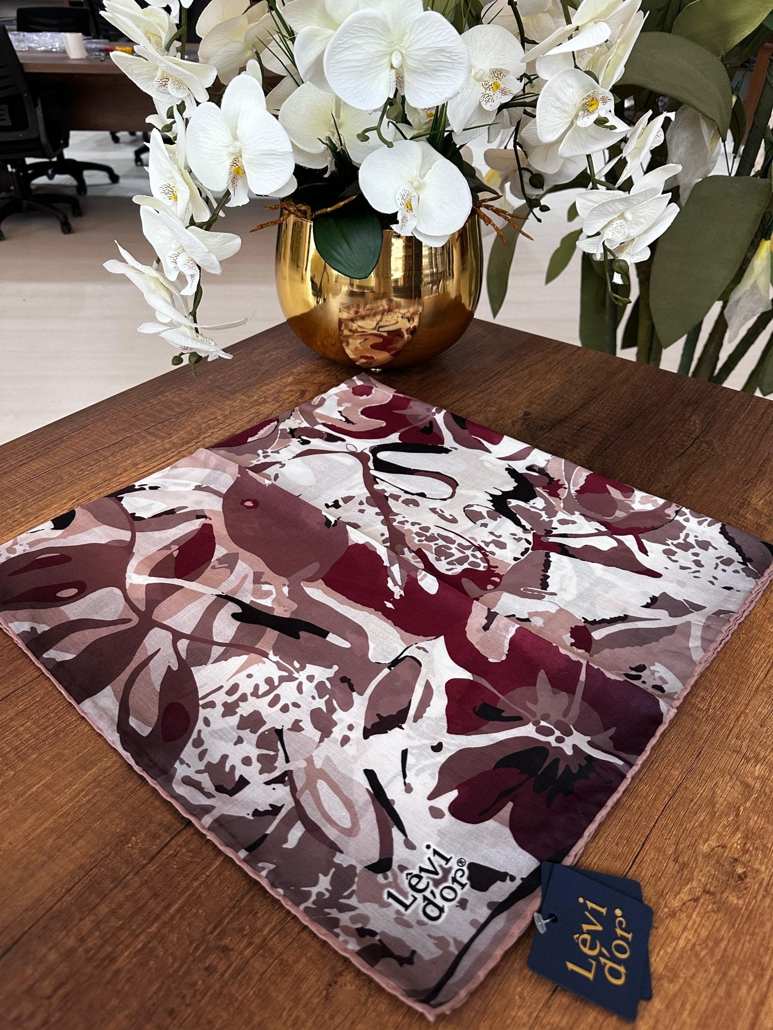 LEVİDOR Cotton Eşarp 16496 - Bordo Tonları - Organic ScarfsOrganic Scarfs