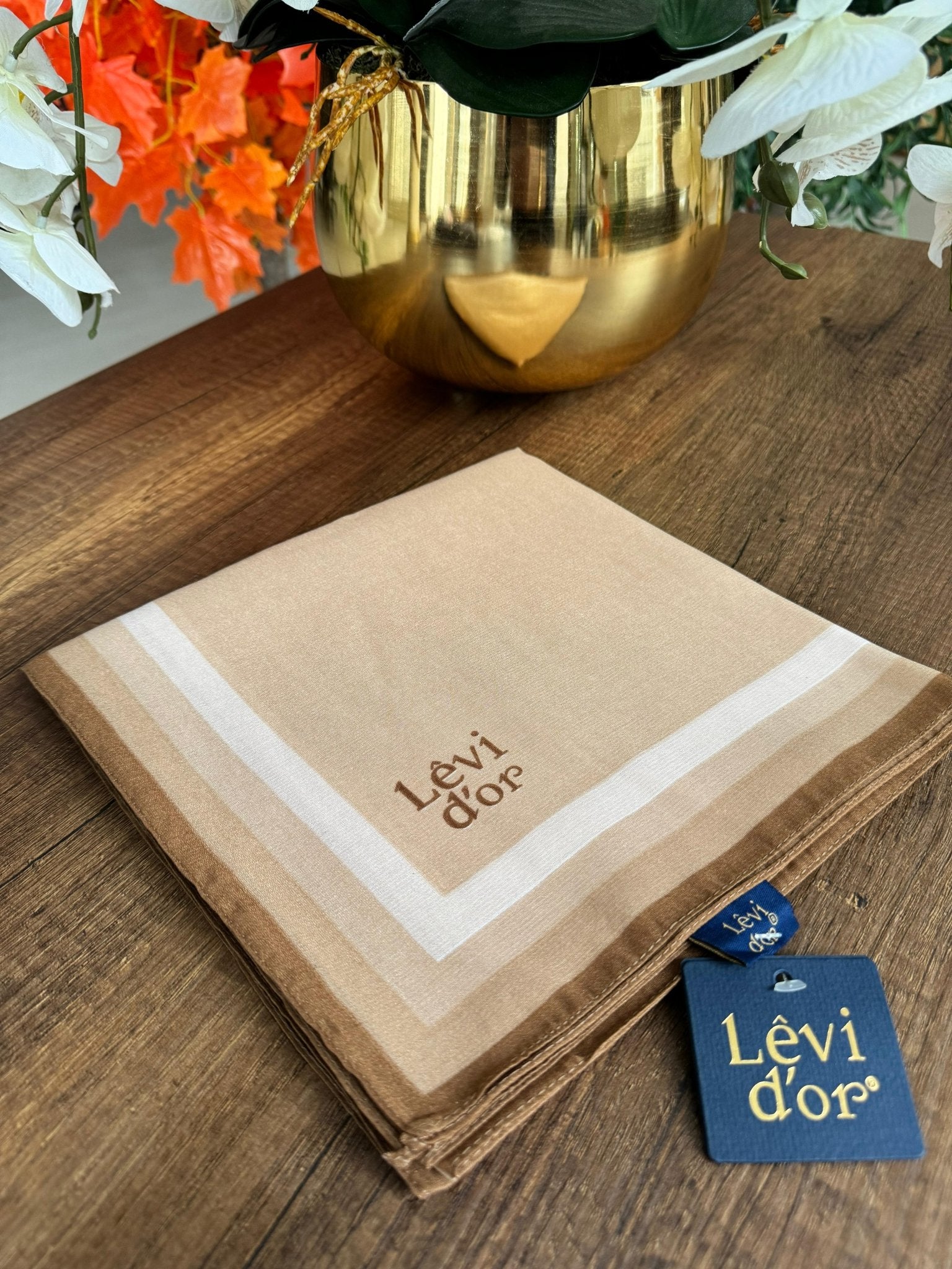 LEVİDOR Kehribar Eşarp 17038 - Bej - Organic ScarfsOrganic Scarfs