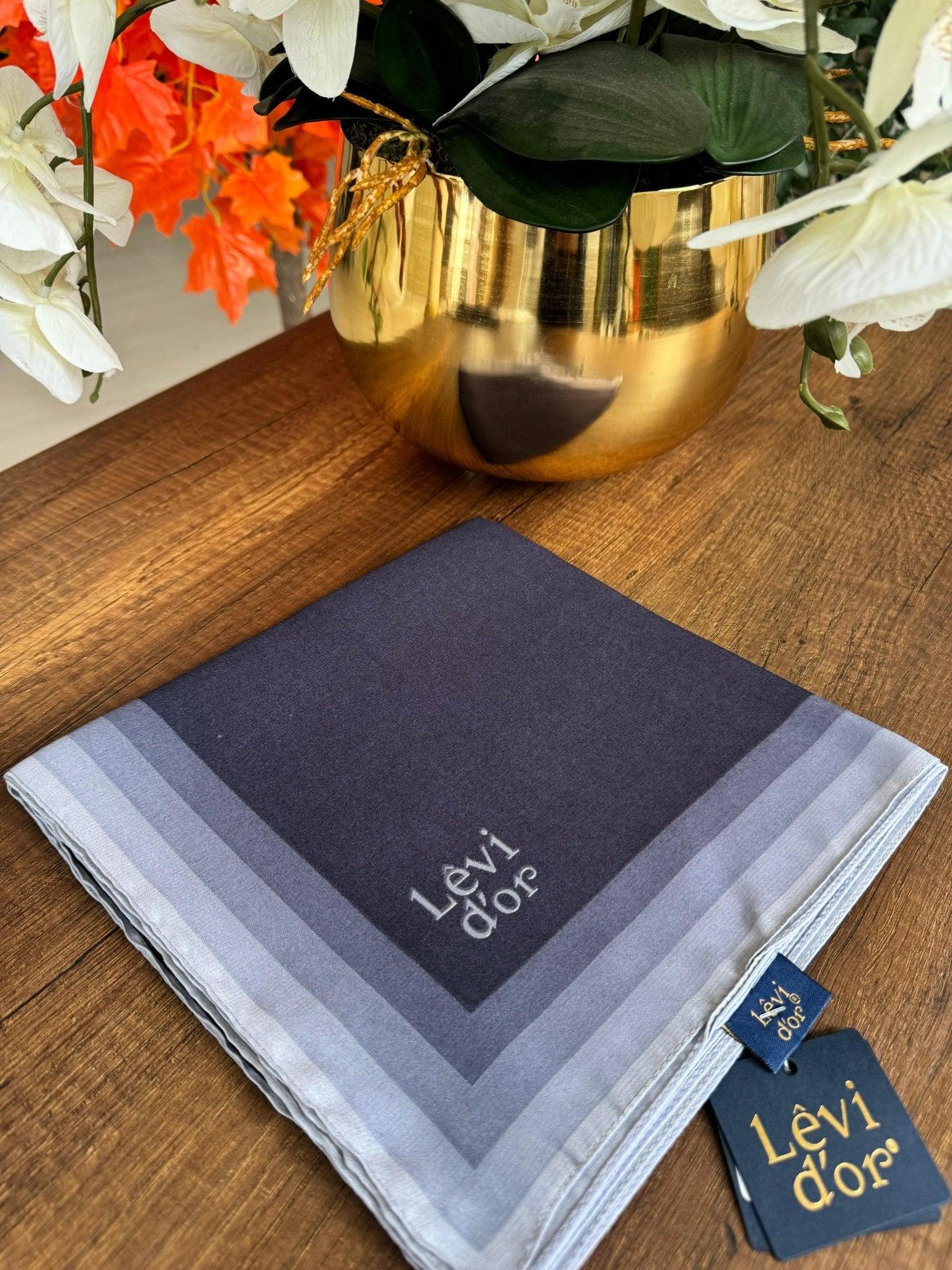 LEVİDOR Kehribar Eşarp 17038 - Lacivert - Organic ScarfsOrganic Scarfs