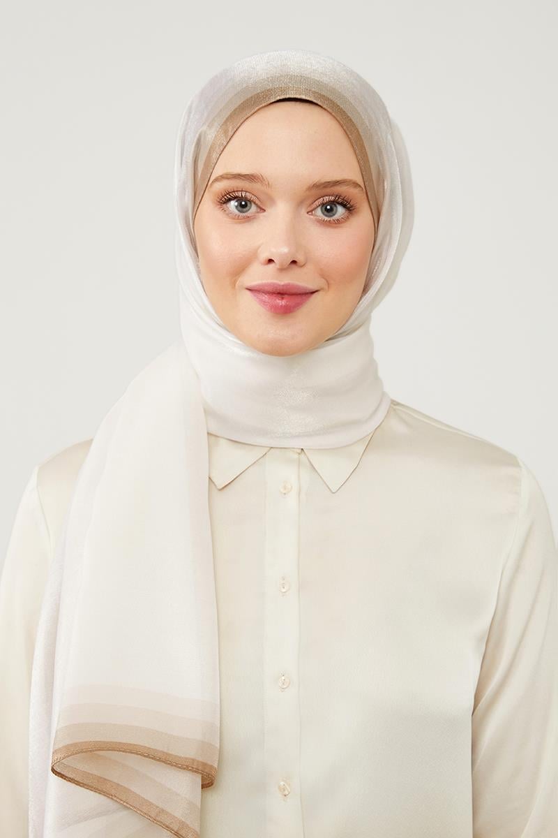 LEVİDOR Kehribar Şal 17031 - Ekru - Organic ScarfsOrganic Scarfs