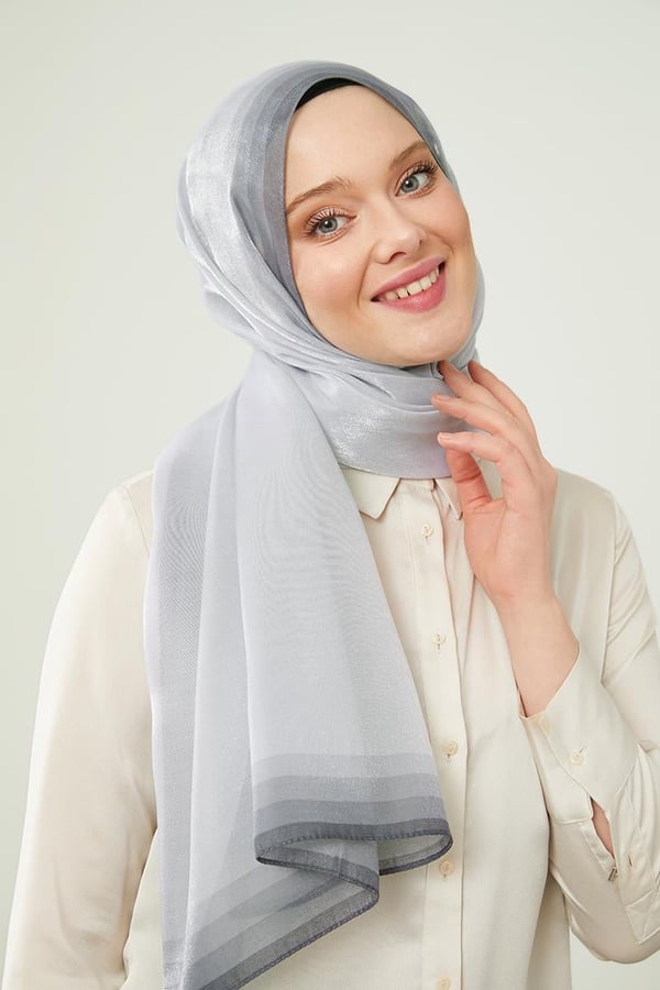 LEVİDOR Kehribar Şal 17031 - Gümüş - Organic ScarfsOrganic Scarfs