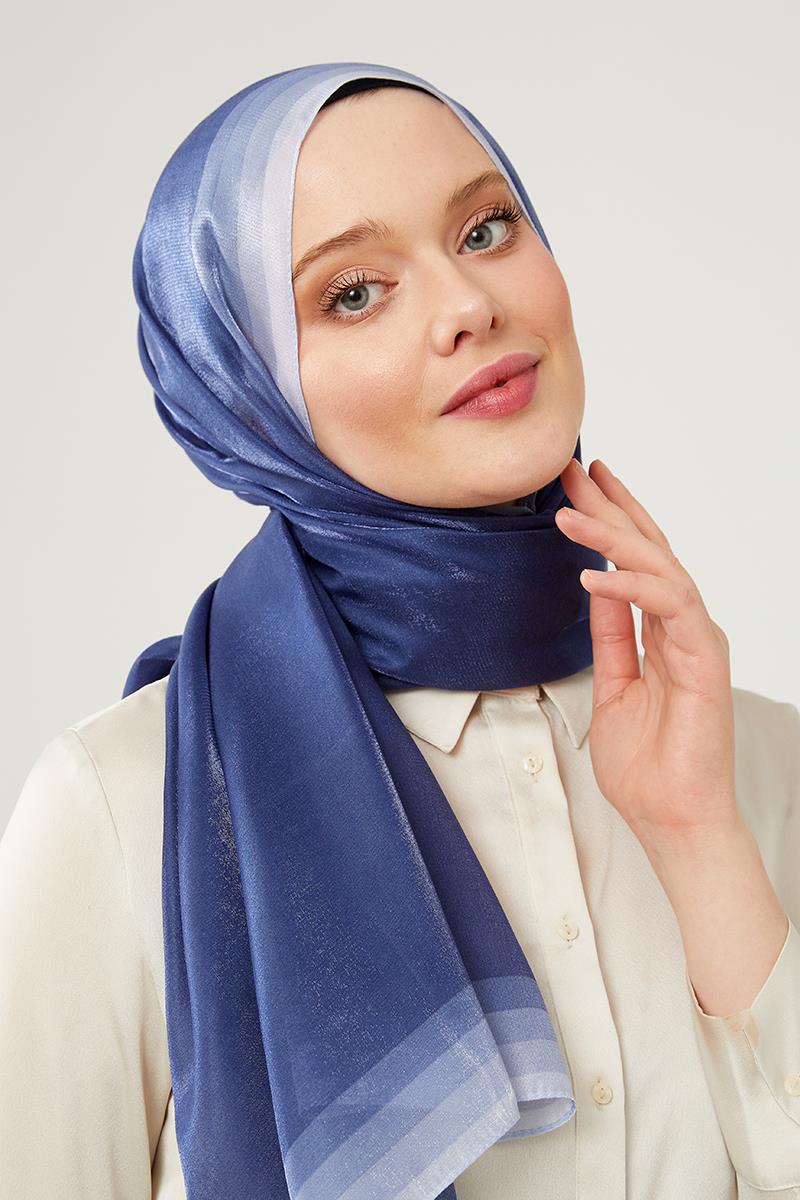 LEVİDOR Kehribar Şal 17031 - İndigo - Organic ScarfsOrganic Scarfs