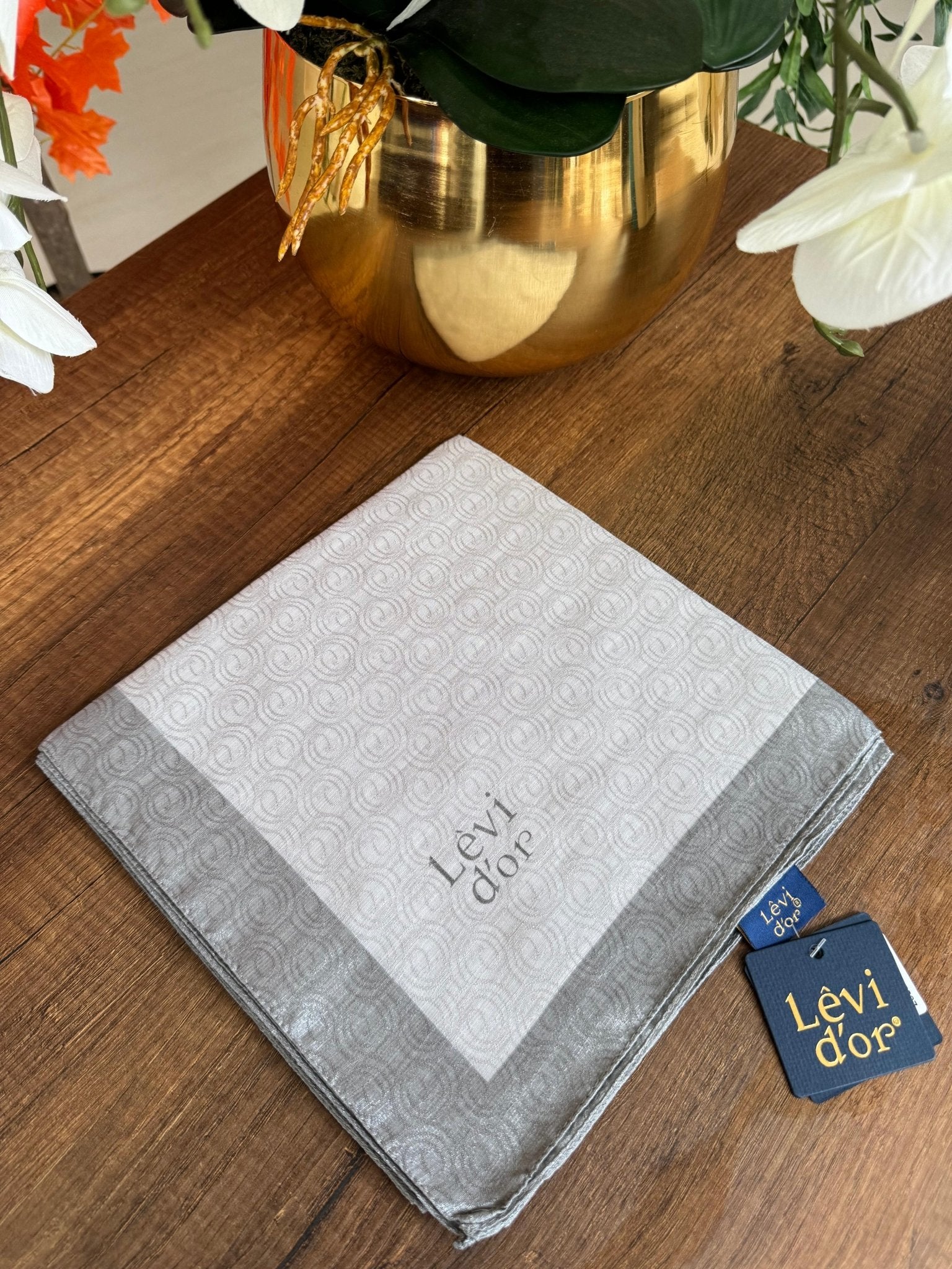 LEVİDOR Monogram Eşarp 17687 - Gümüş - Organic ScarfsOrganic Scarfs