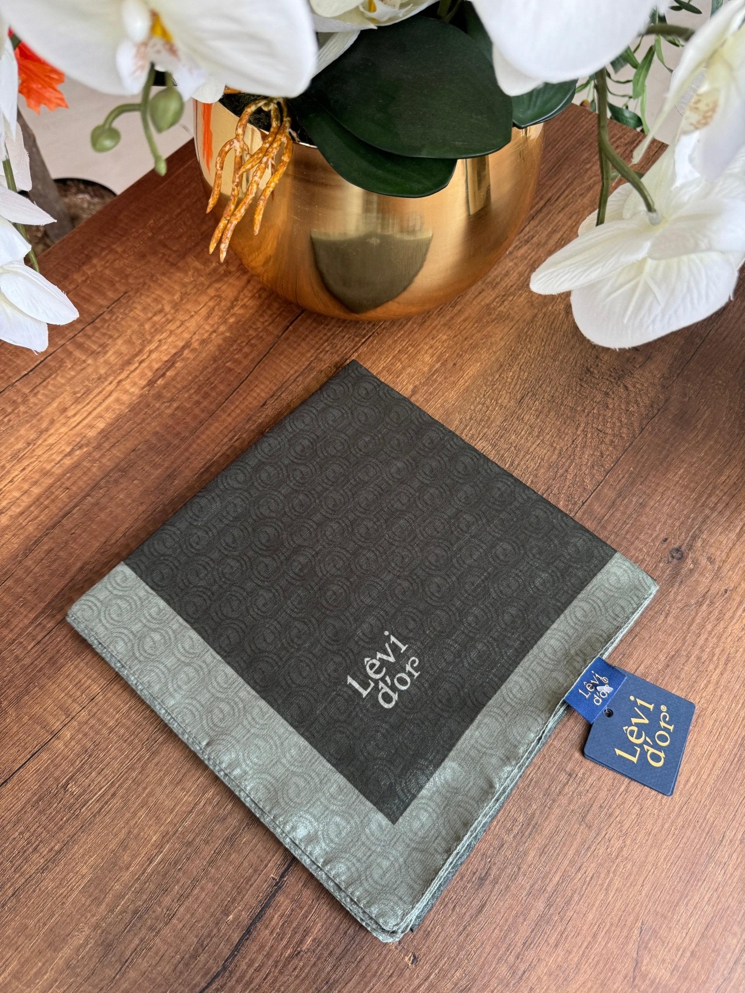 LEVİDOR Monogram Eşarp 17687 - Haki - Organic ScarfsOrganic Scarfs