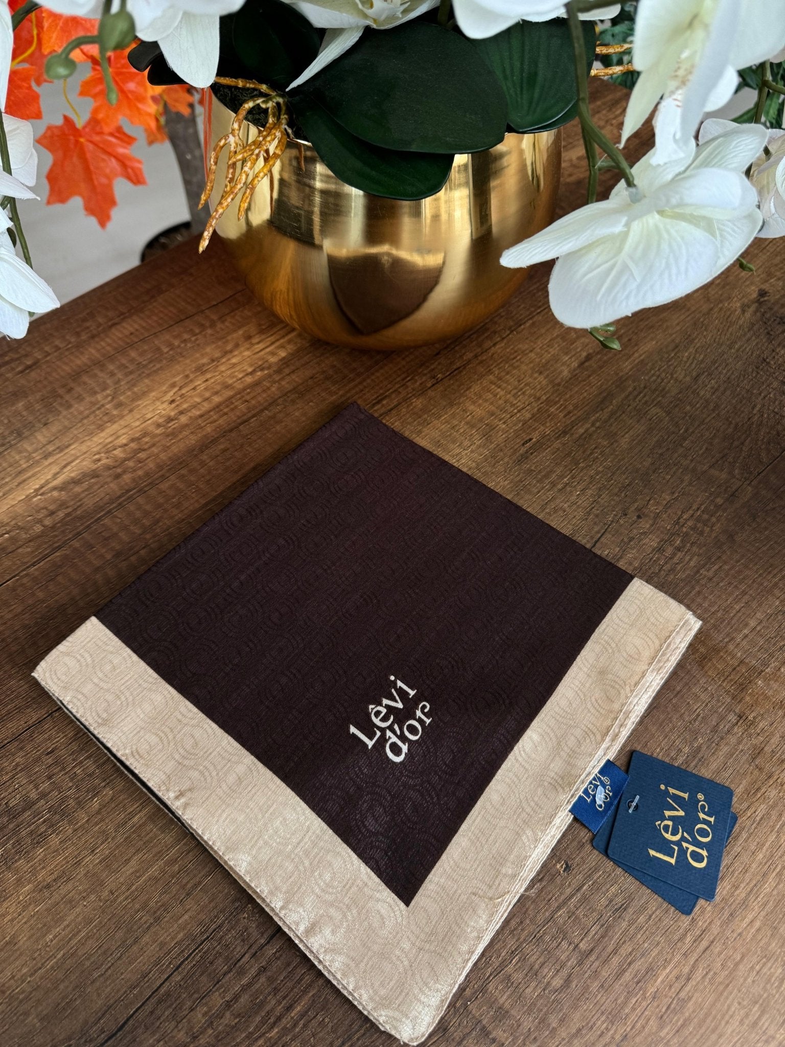 LEVİDOR Monogram Eşarp 17687 - Kahverengi - Organic ScarfsOrganic Scarfs