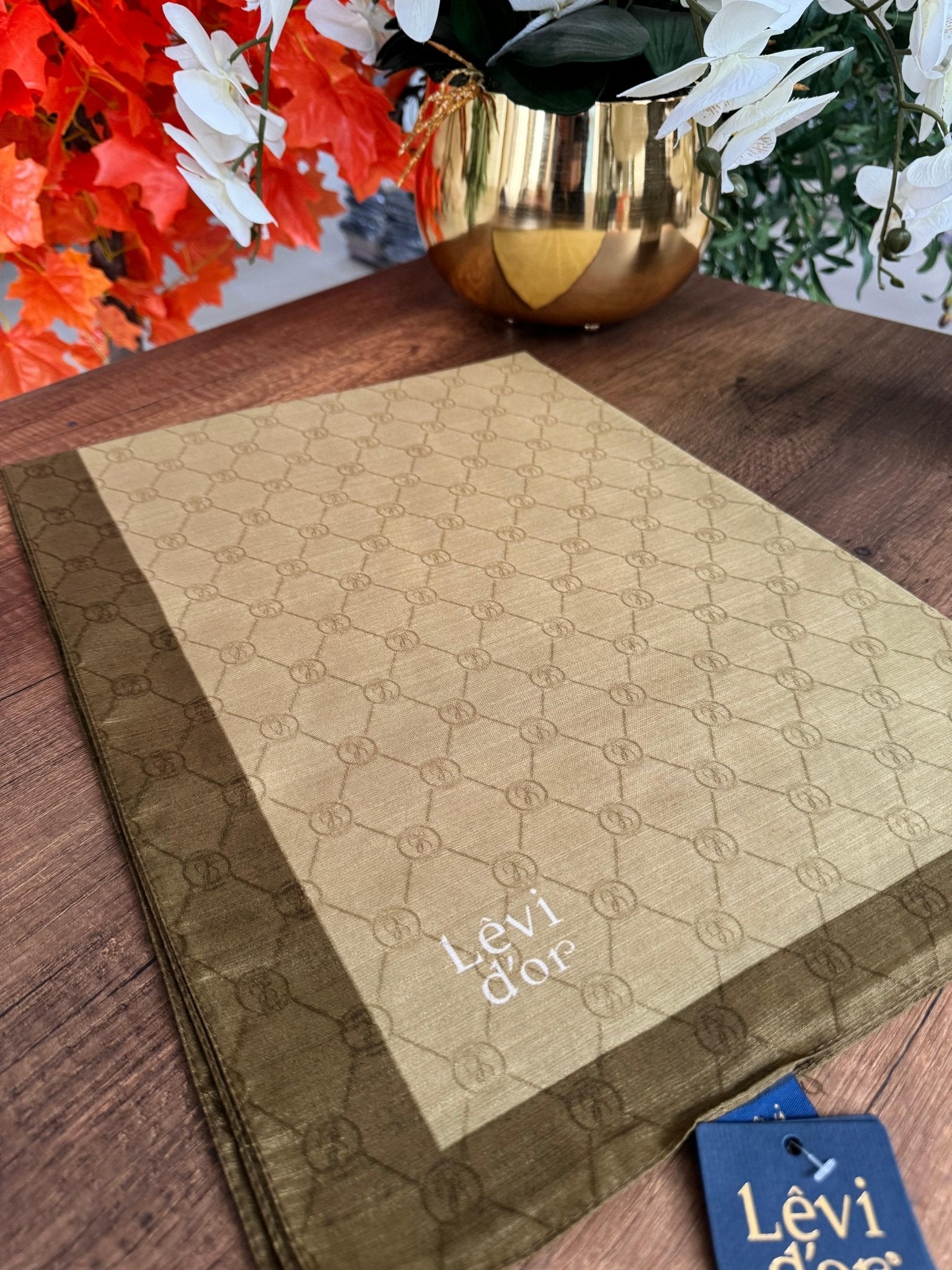 LEVİDOR Monogram Şal 17657 - Yağ Yeşili - Organic ScarfsOrganic Scarfs