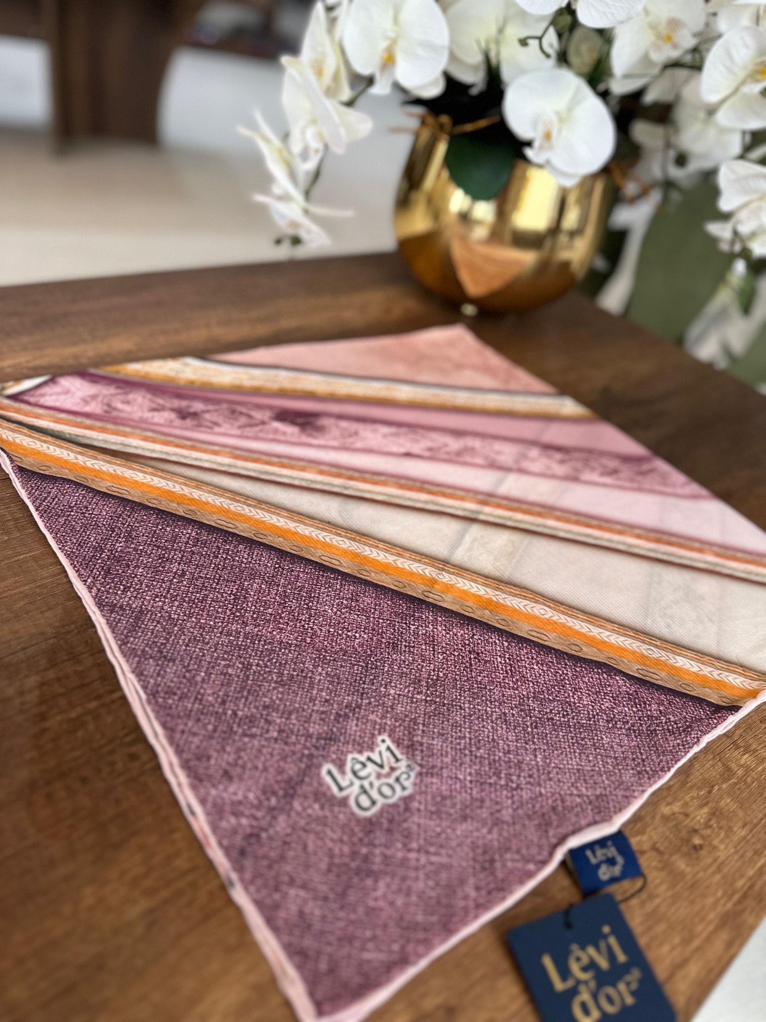LEVİDOR Organic Kokulu Pamuk Eşarp PK-101 - Eflatun / Nude - Organic ScarfsOrganic Scarfs
