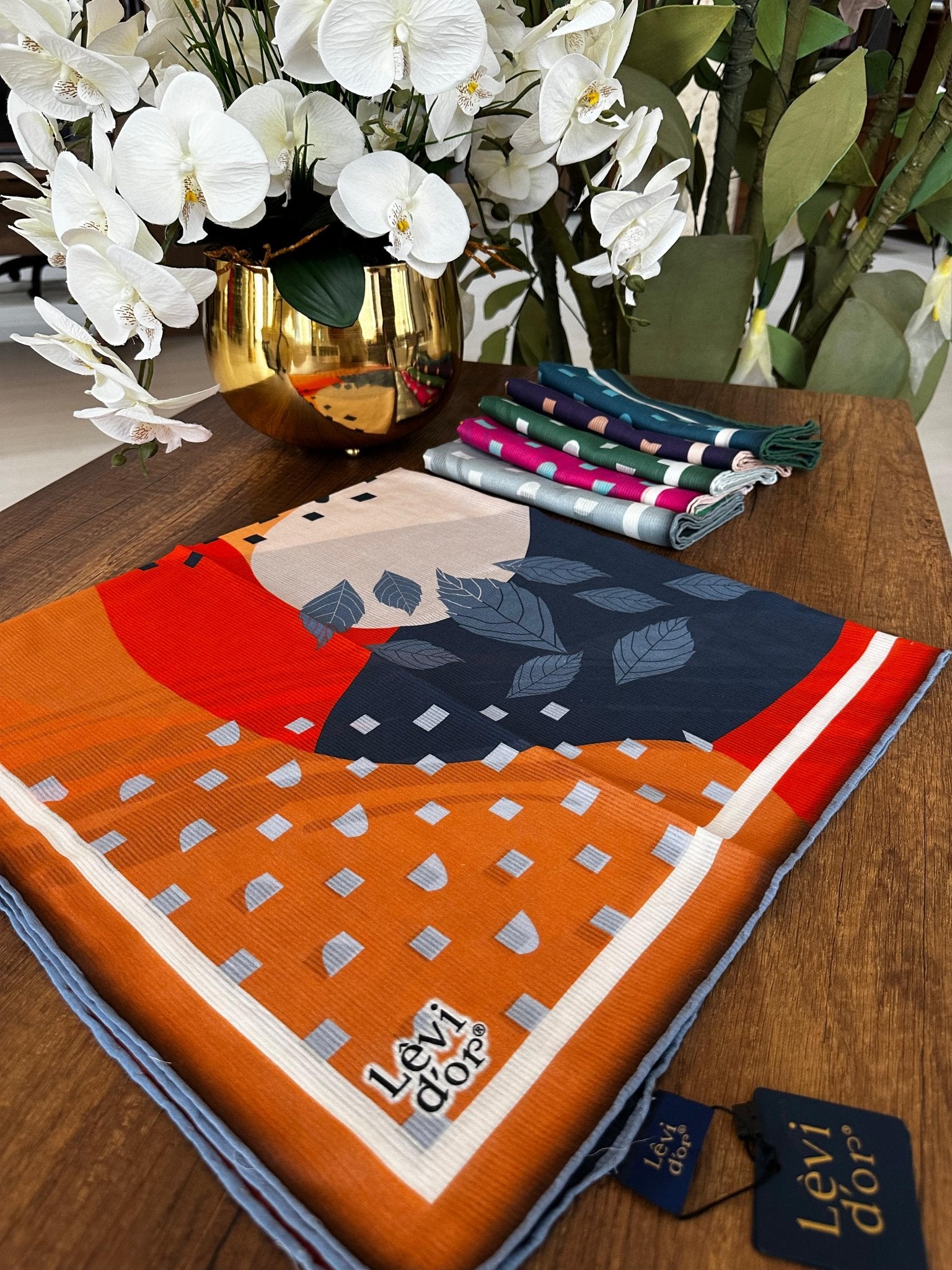 LEVİDOR Organic Kokulu Pamuk Eşarp PK-108 - Turuncu - Organic ScarfsOrganic Scarfs