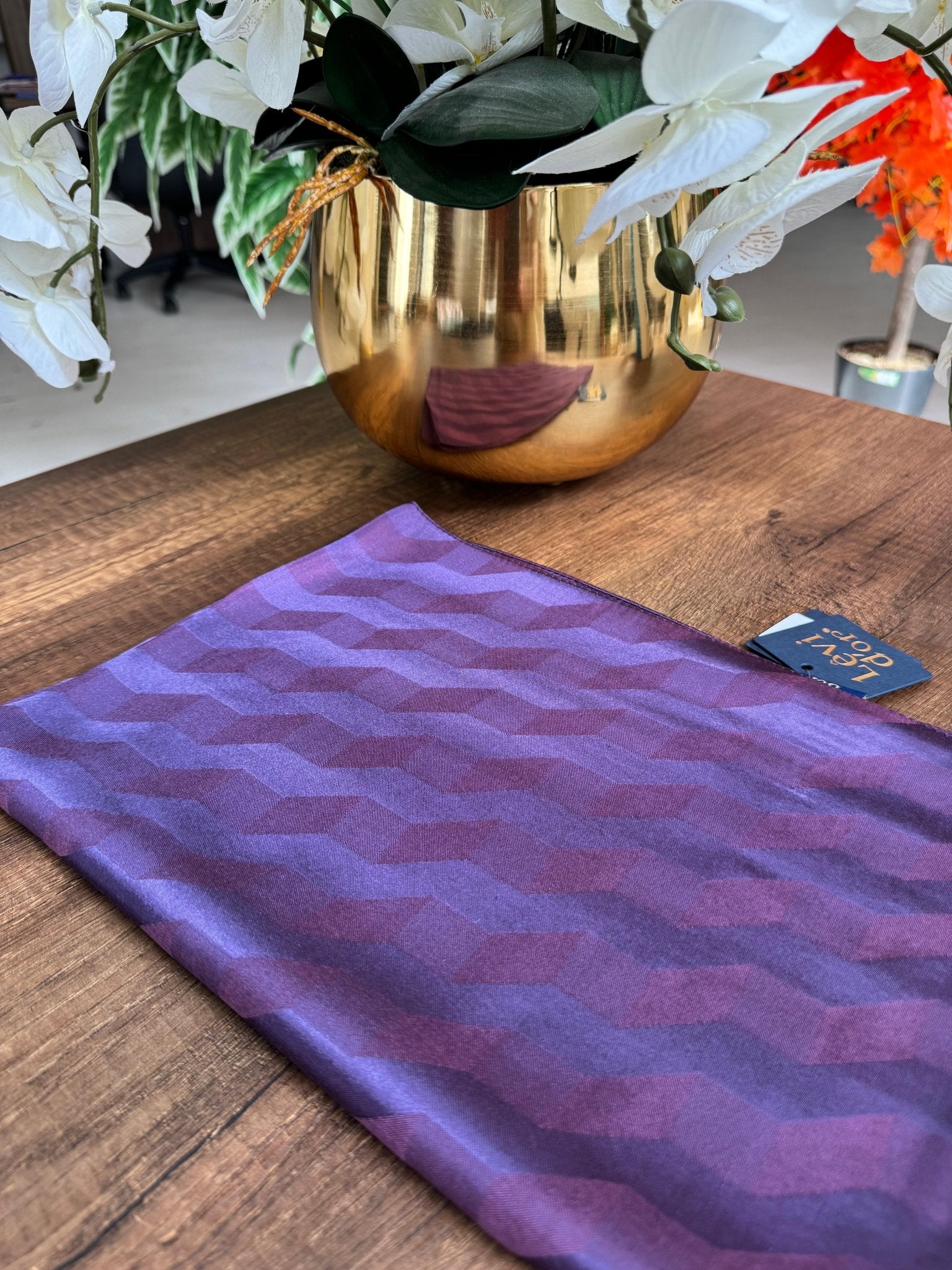 LEVİDOR Wave Jakarlı Şal 17175 - Mürdüm Eriği - Organic ScarfsOrganic Scarfs