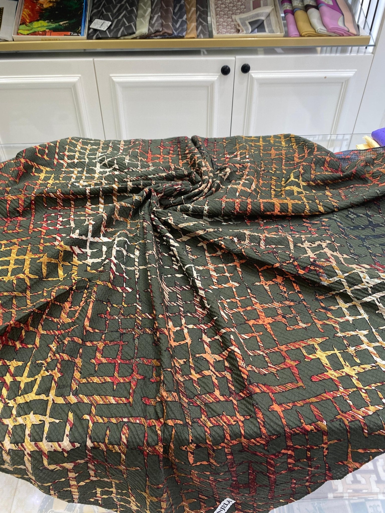 Minimal Desen Mio Caz Eşarp - Haki - Organic ScarfsOrganic Scarfs