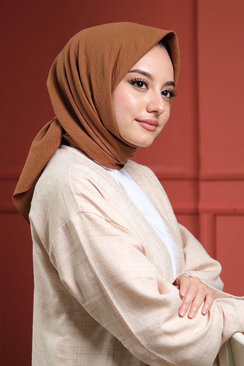 Organic Pamuk Kraş Eşarp - Çikolata Kahve - Organic ScarfsOrganic Scarfs