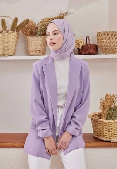 Organic Scarfs Bambu Kraş Şal Modeli - Pastel Lila - Organic ScarfsOrganic Scarfs