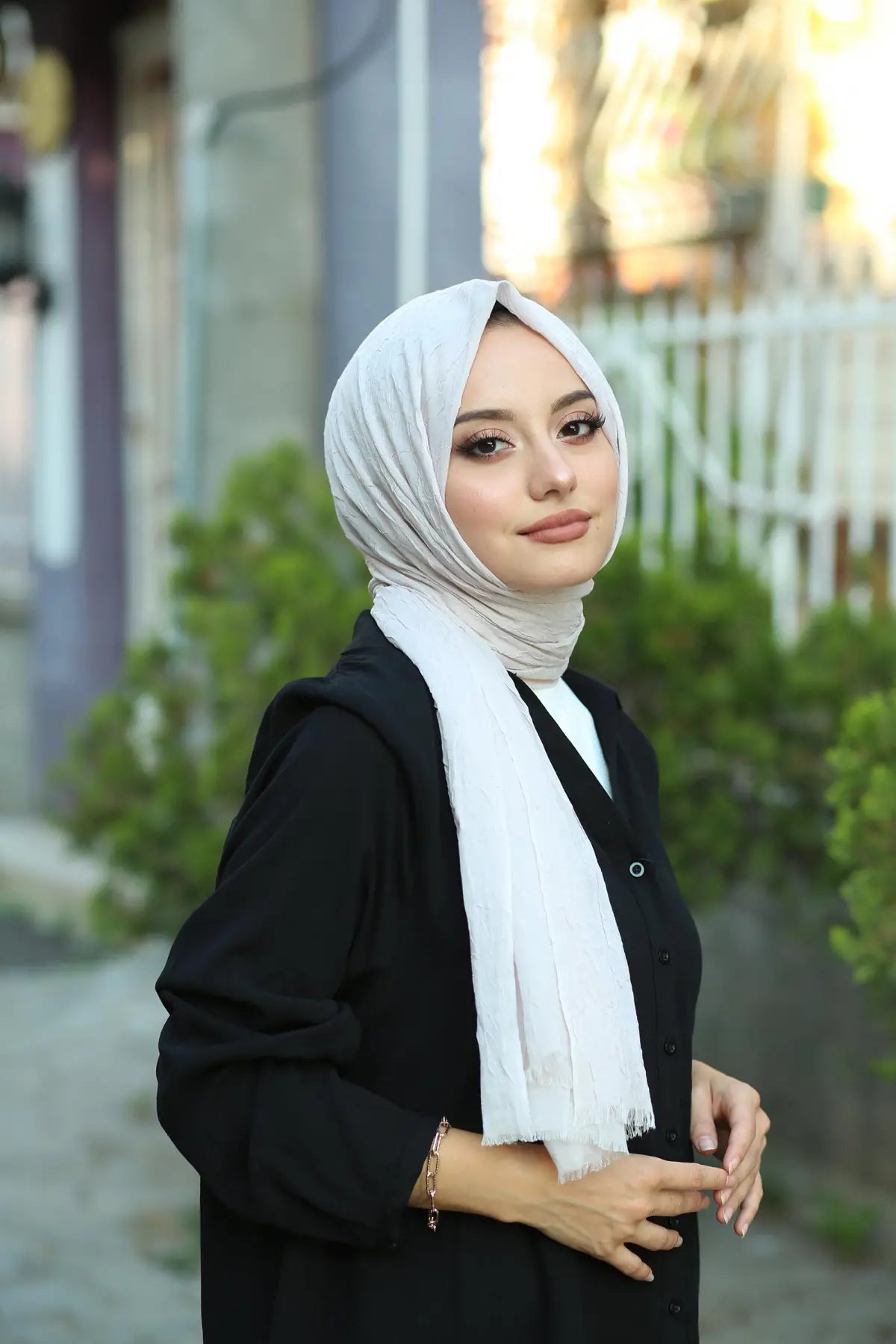 Organic Scarfs Bambu Kraş Şal Modeli - Taş - Organic ScarfsOrganic Scarfs