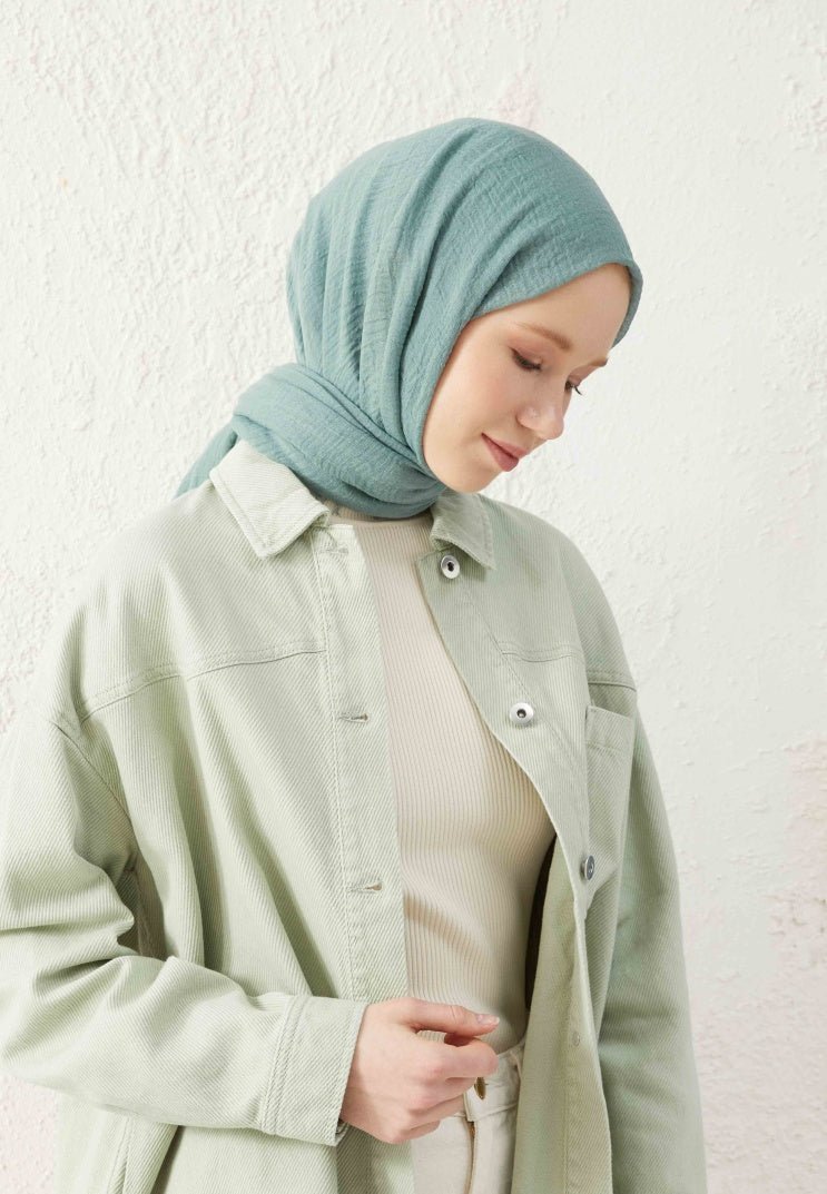 Organic Scarfs Bürümcük Şal Modeli - Aqua - Organic ScarfsOrganic Scarfs