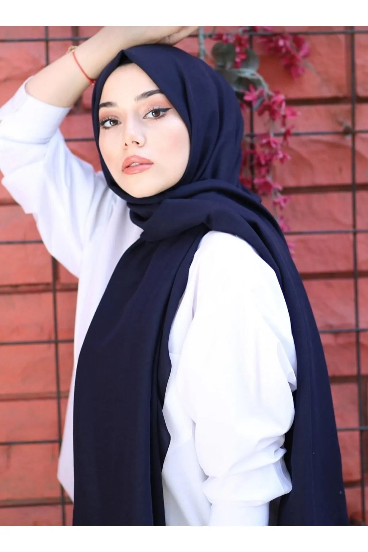Organic Scarfs Pamuk Kraş Cazz Şal Modeli - Lacivert - Organic ScarfsOrganic Scarfs