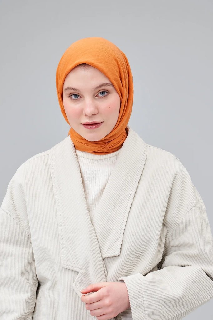 Pamuk Kraş Soft Eşarp - Oranj - Organic ScarfsOrganic Scarfs