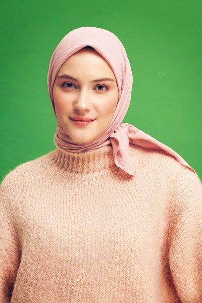 Pamuk Kraş Soft Eşarp - Pudra - Organic ScarfsOrganic Scarfs