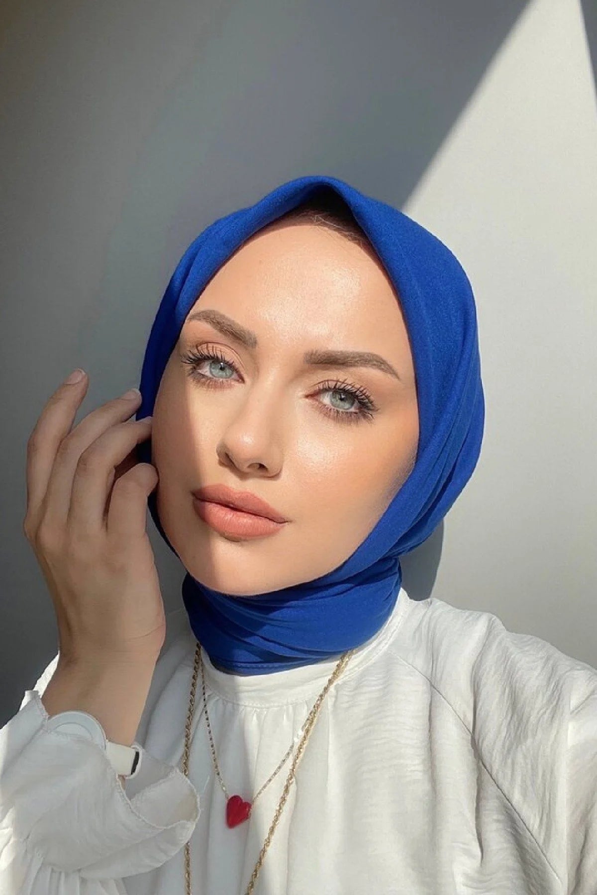 Pamuk Kraş Soft Eşarp - Saks - Organic ScarfsOrganic Scarfs