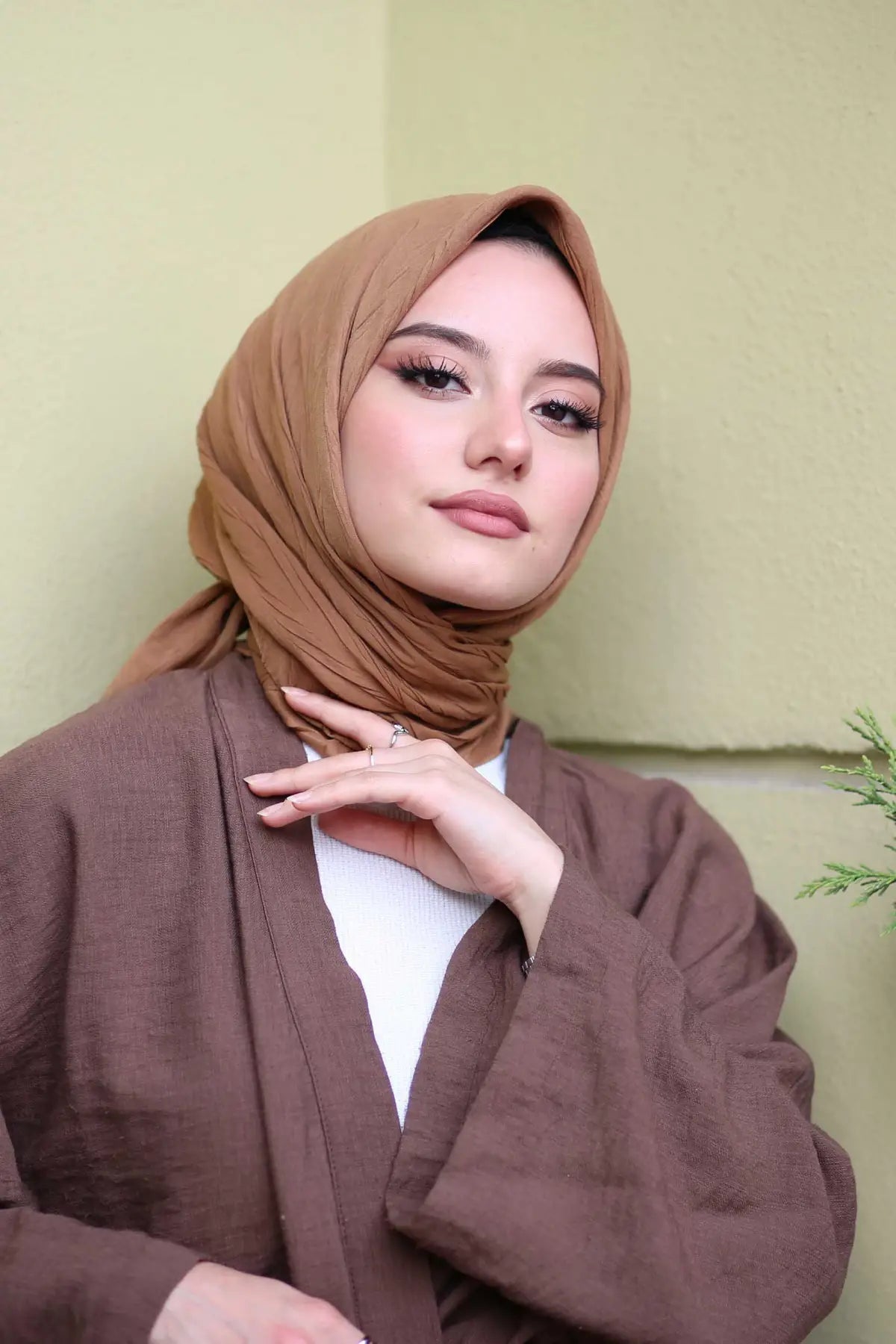 Piliseli Ağaç Kabuğu Eşarp - Bakır - Organic ScarfsOrganic Scarfs
