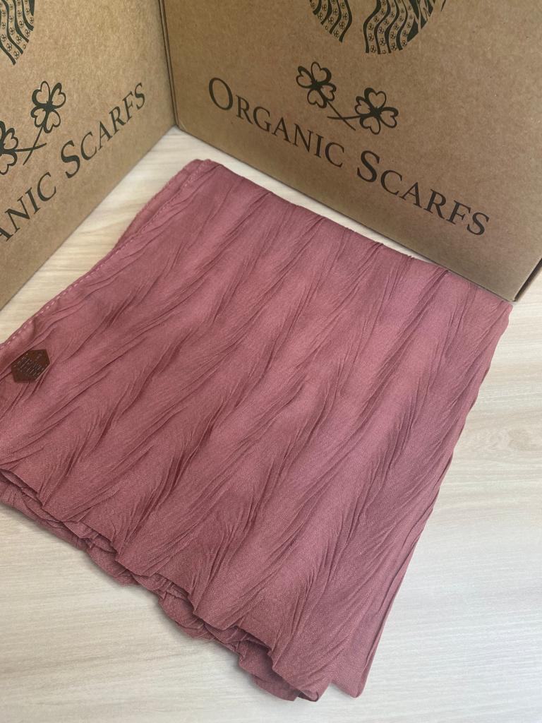 Piliseli Ağaç Kabuğu Eşarp - Gül Kurusu - Organic ScarfsOrganic Scarfs
