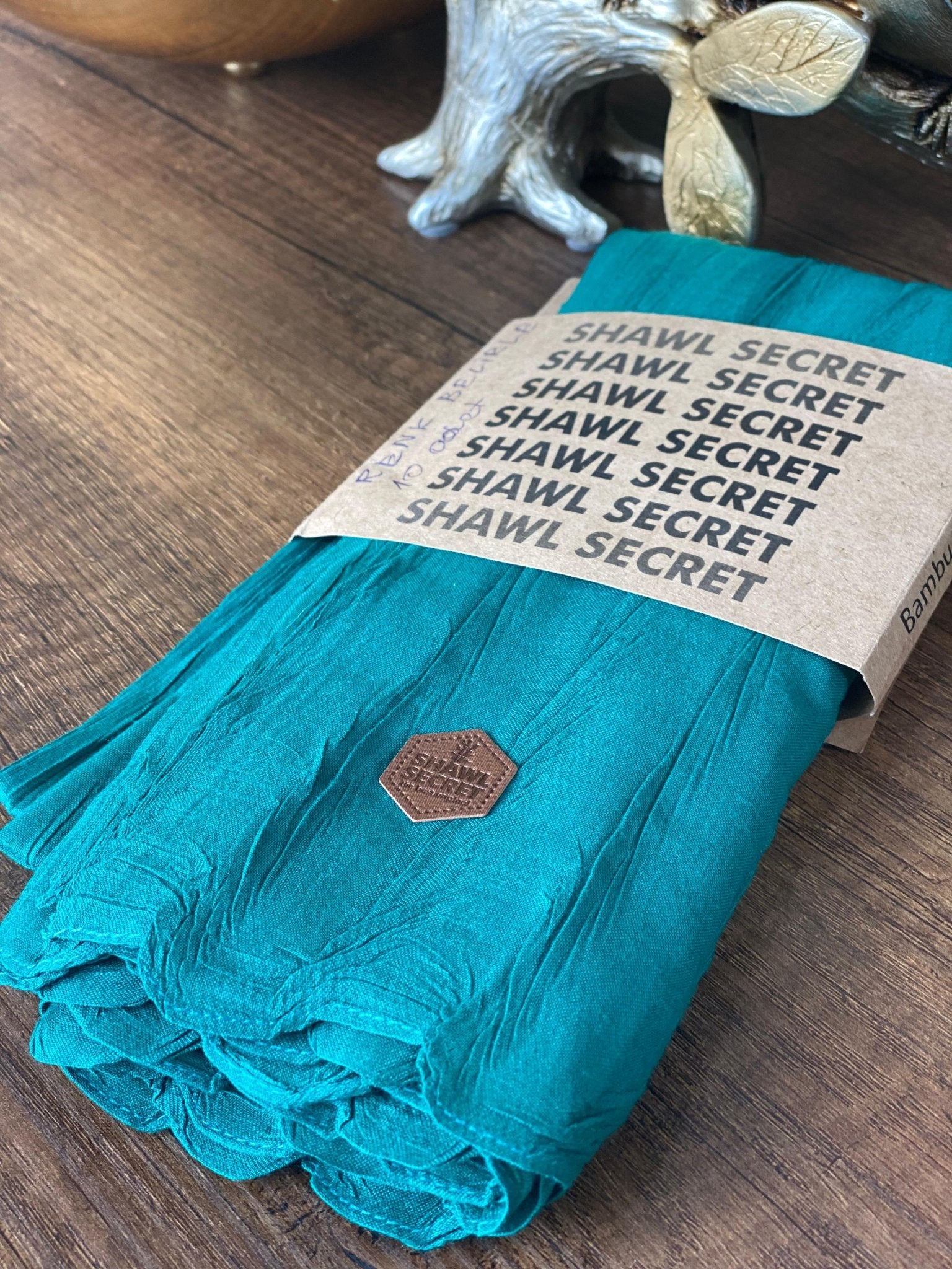 PLİSELİ AĞAÇ KABUĞU ŞAL - Petrol - Organic ScarfsOrganic Scarfs