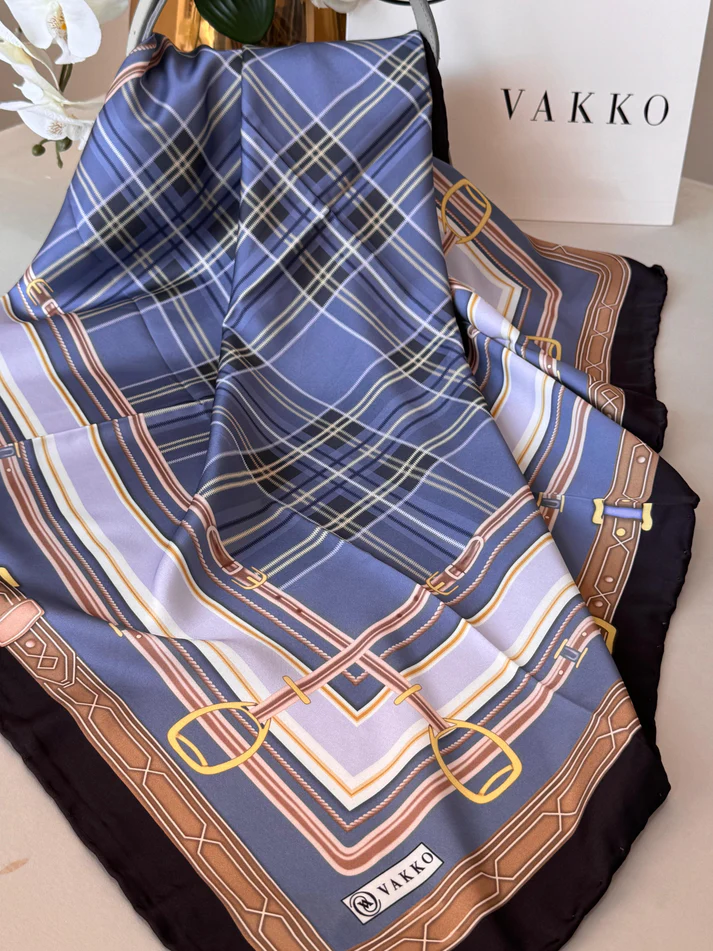 Vakko Ekose Twill Eşarp 44128 - İndigo