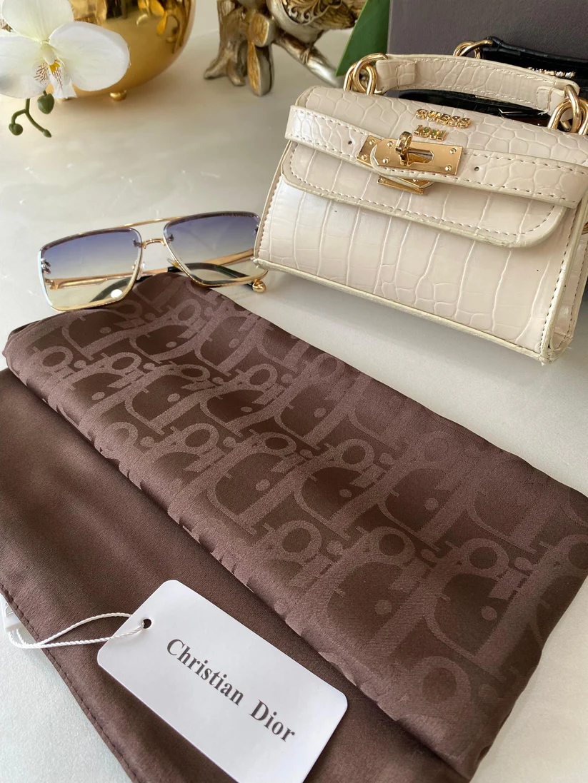 İthal Dior Eşarp 44114 - Acı Kahve