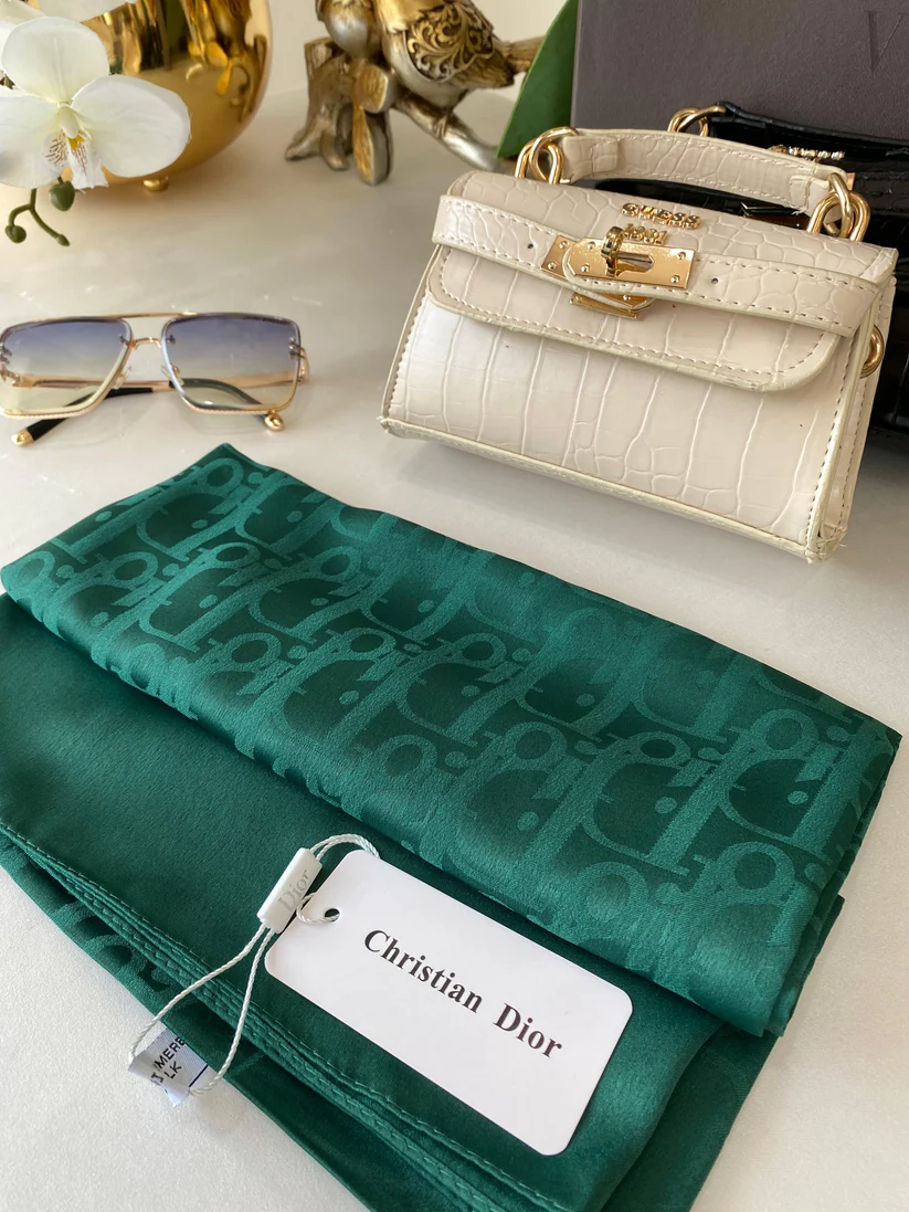 İthal Dior Eşarp 44114 - Zümrüt