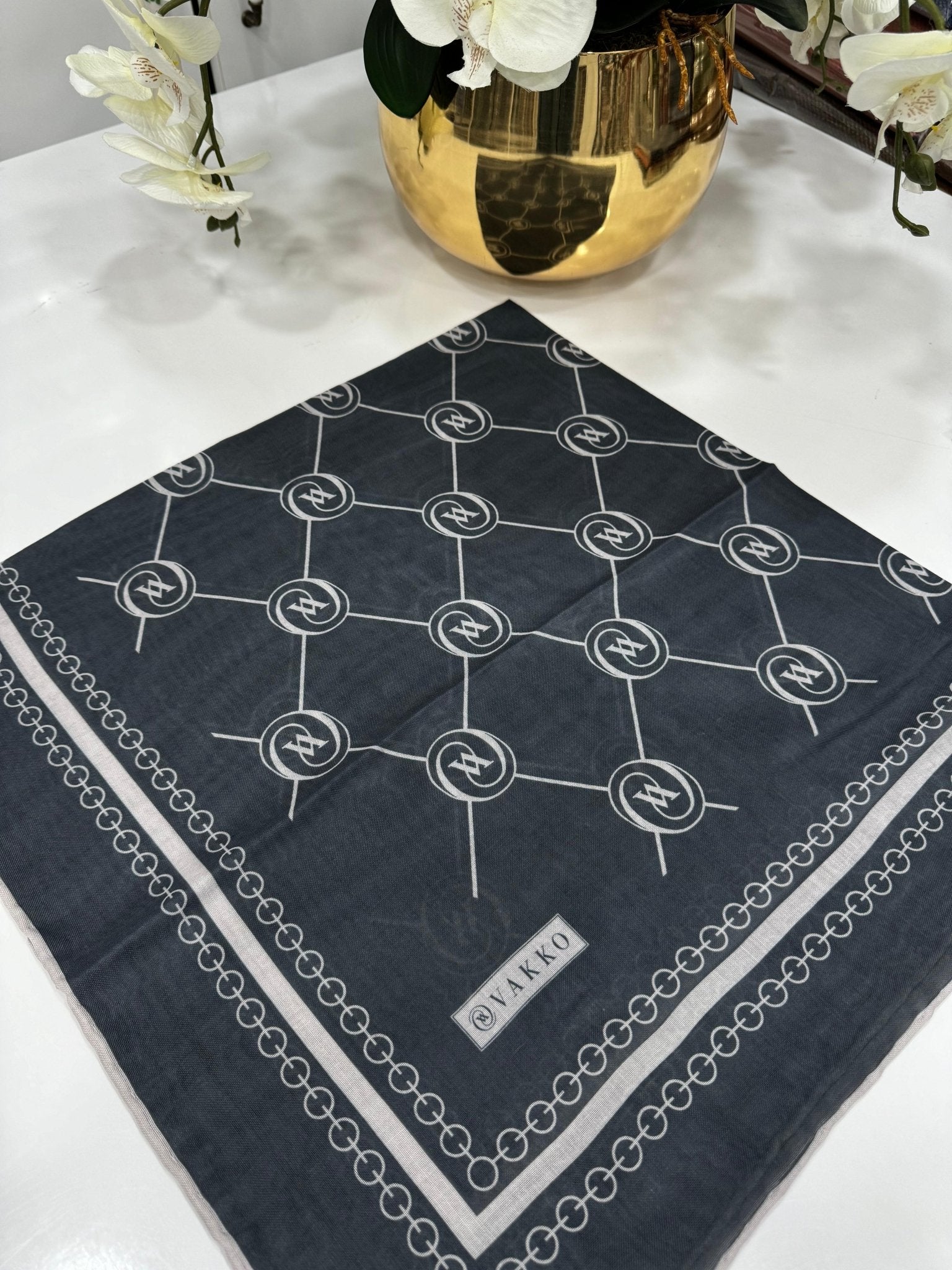 Vakko Bahar Esintisi Pamuk Eşarp - Antrasit - Organic ScarfsOrganic Scarfs