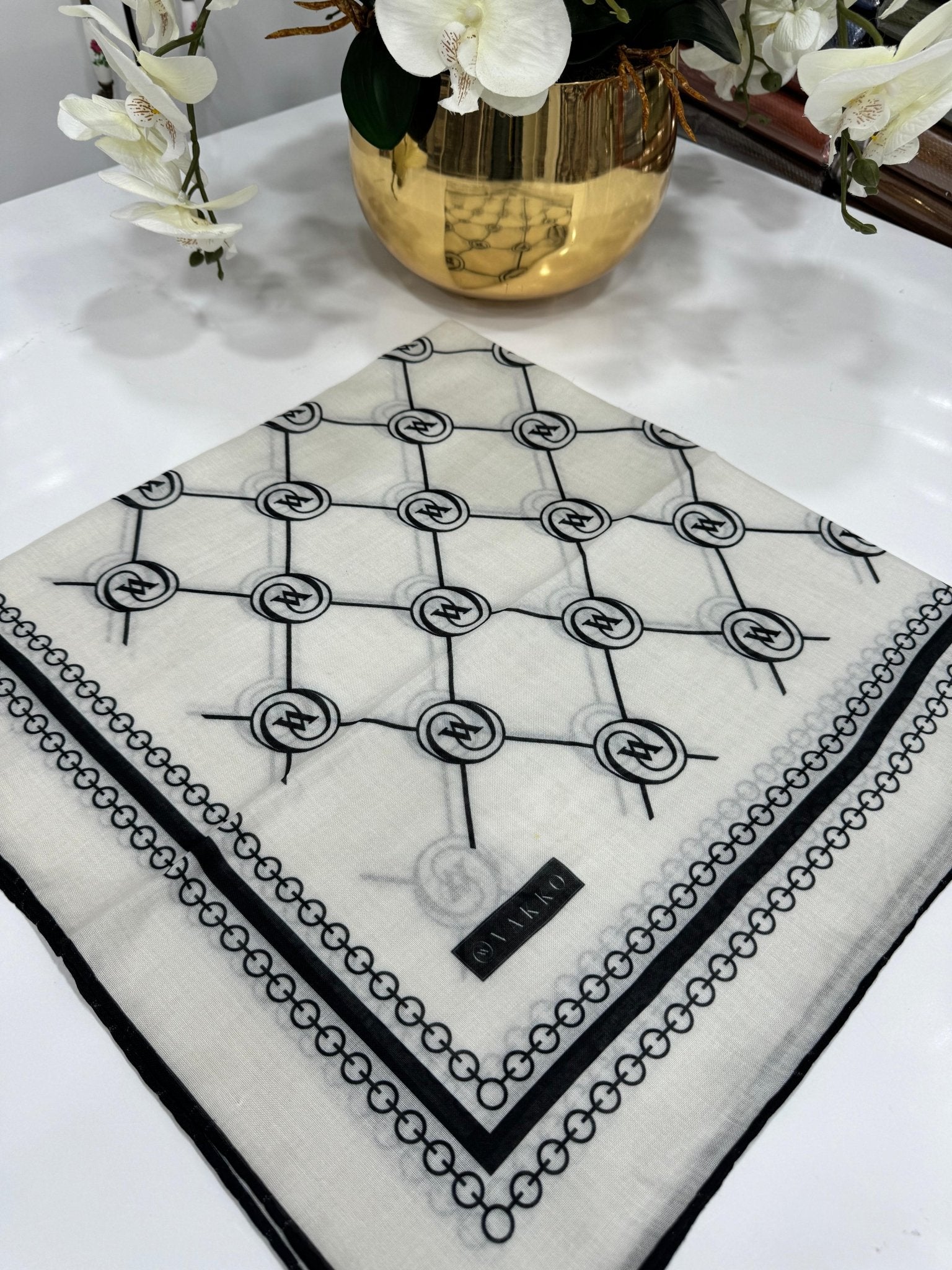 Vakko Bahar Esintisi Pamuk Eşarp - Ekru - Organic ScarfsOrganic Scarfs