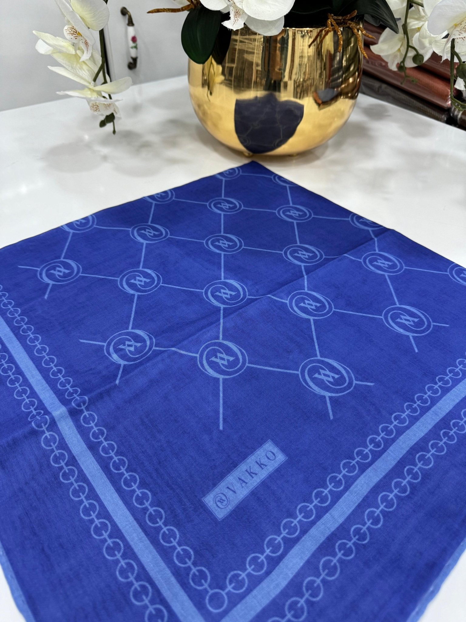 Vakko Bahar Esintisi Pamuk Eşarp - Morcivert - Organic ScarfsOrganic Scarfs