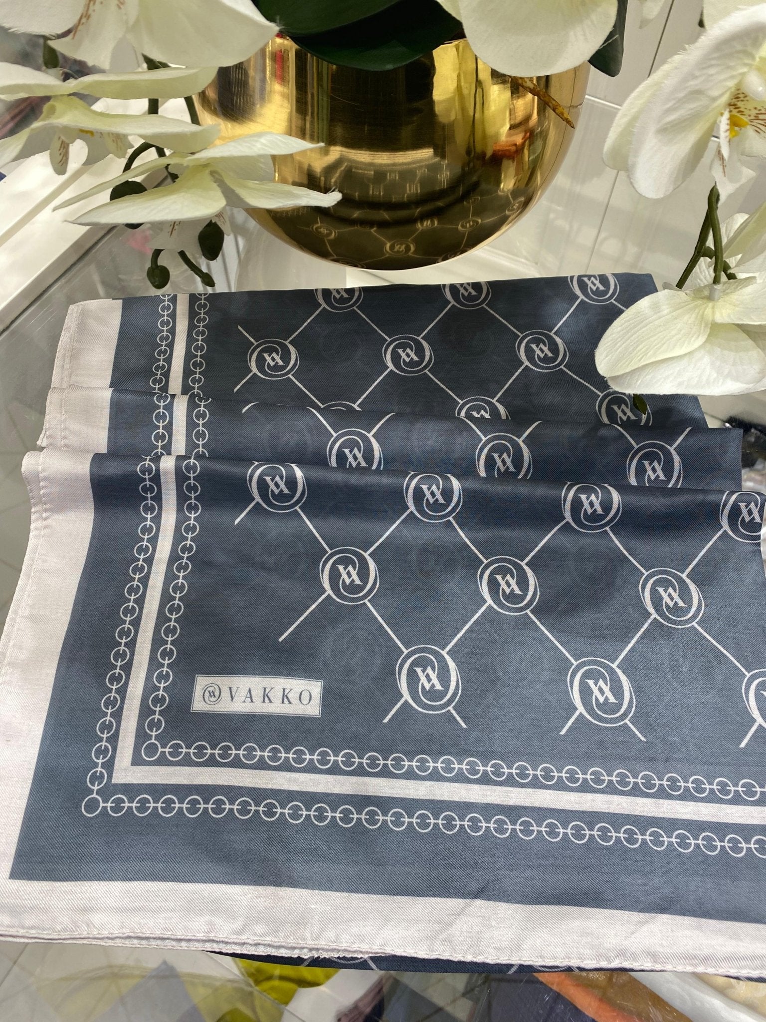 Vakko Desen Pamuk Soft Şal - Antrasit - Organic ScarfsOrganic Scarfs