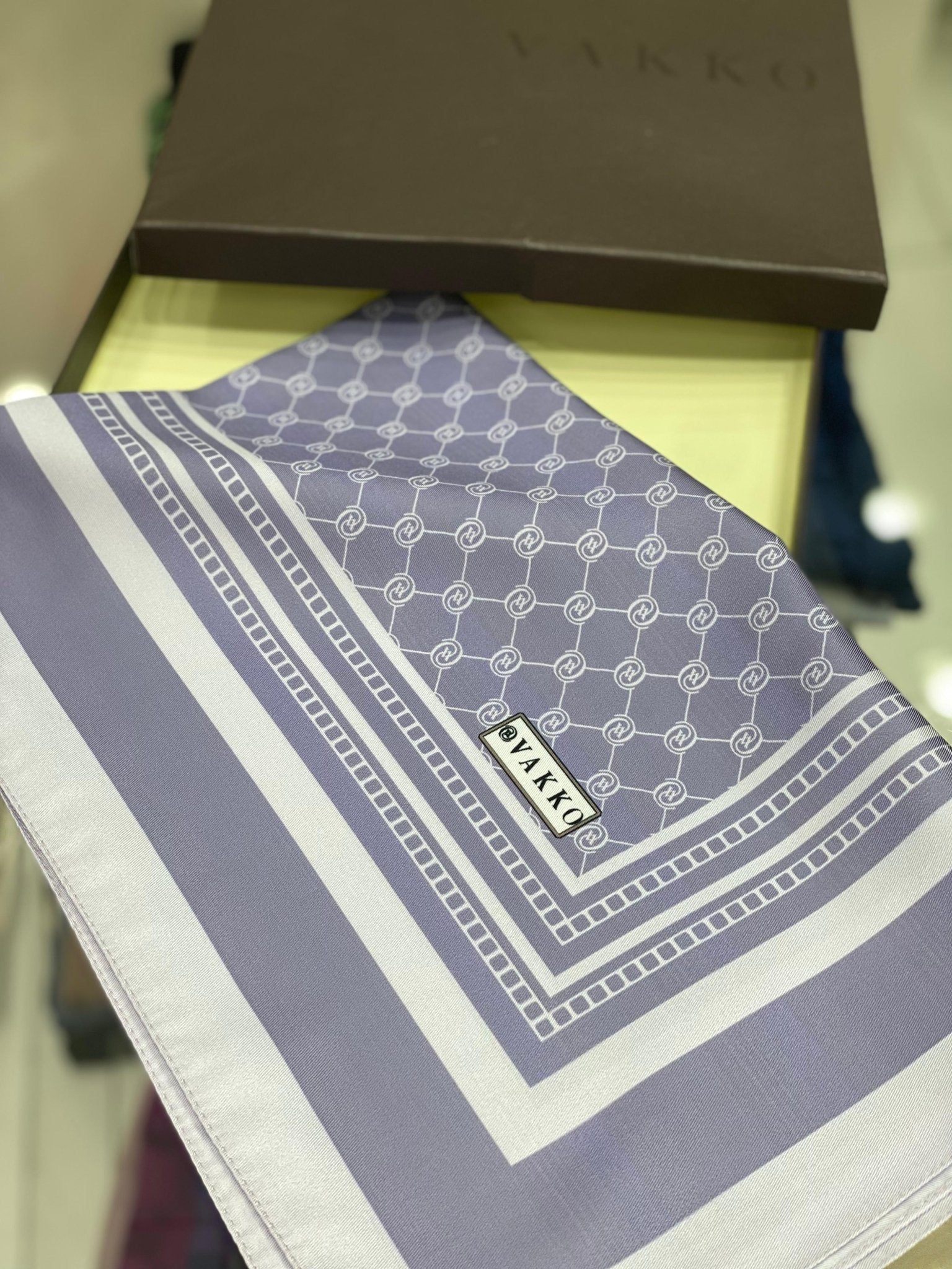Vakko Desen Twill İpek Şal - Lavanta - Organic ScarfsOrganic Scarfs