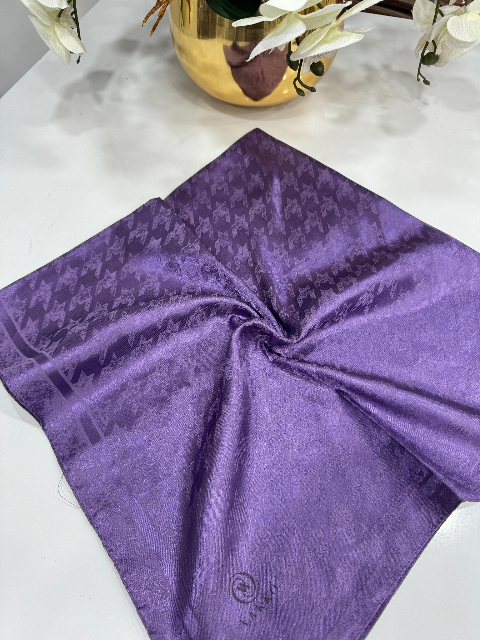 Vakko Kazayağı Desen Eşarp - Mürdüm - Organic ScarfsOrganic Scarfs