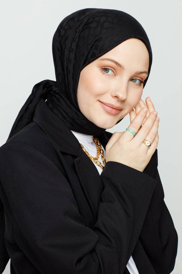 VALORSCARFSİYAH BLOOM DESEN ŞAL - Organic ScarfsOrganic Scarfs