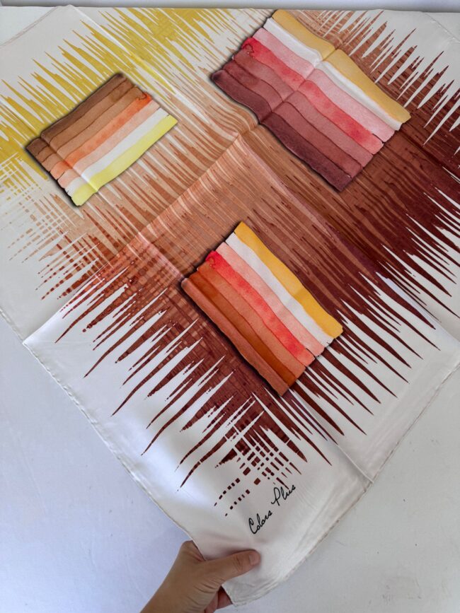 COLOR PLUS PASTEL DESEN 0 İPEK EŞARP 16032006 - Turuncu