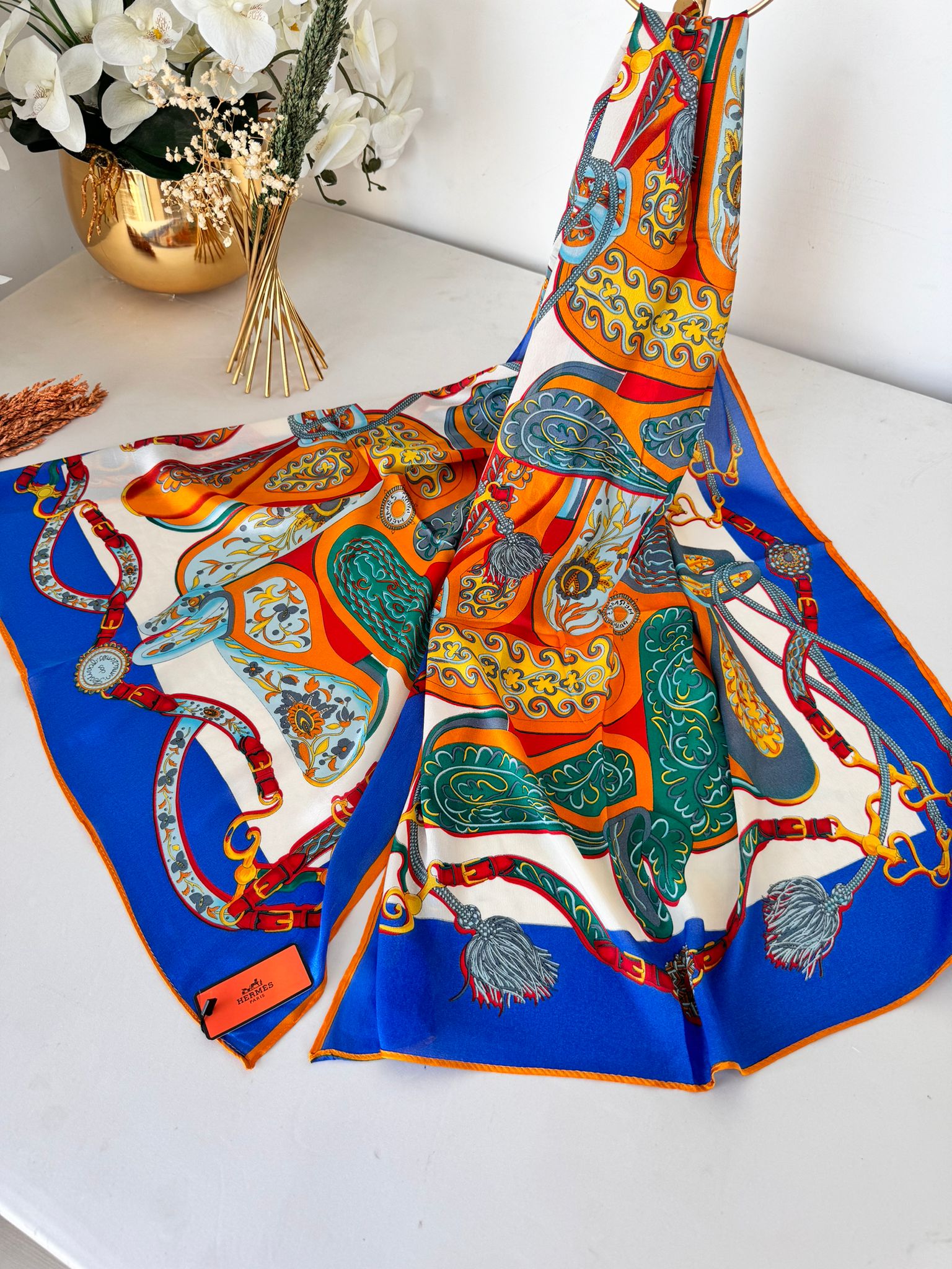 Hermes İthal Vual İpek Şal 44983 - Yeni Sezon Saks