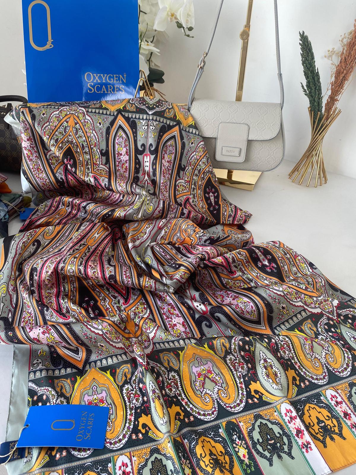 Etro Desen Vual İpek Şal 74839 - Haki