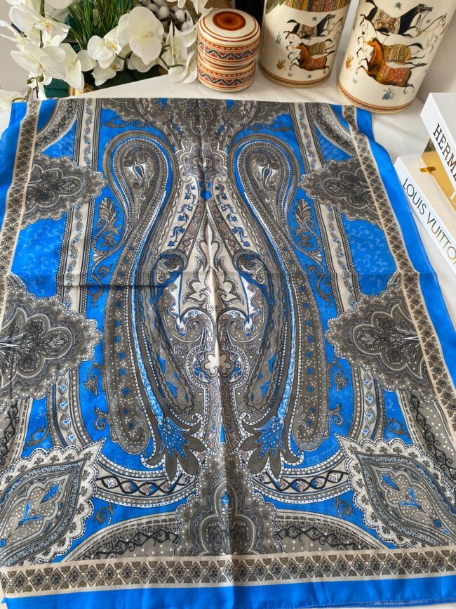 Etnik desen pamuk soft şal-321654 SAKS/KAHVE