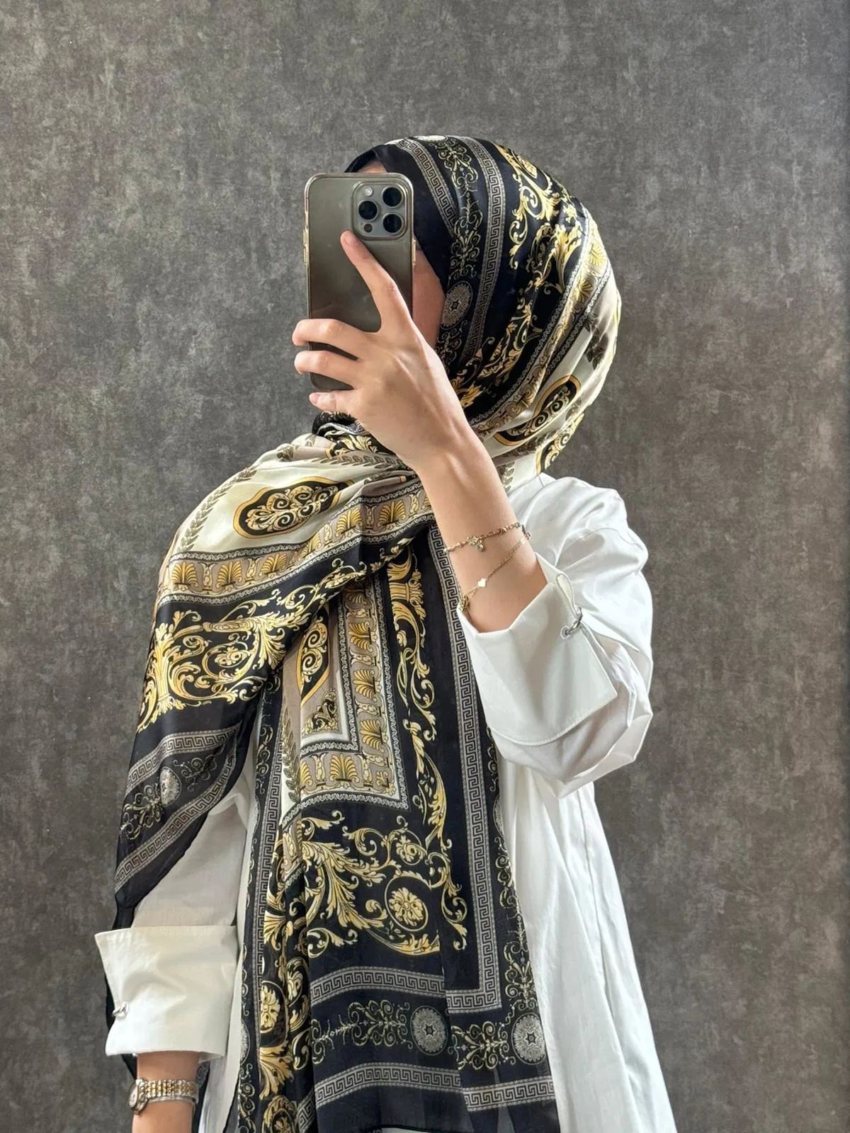 Versace Vual İpek Şal 614412 - Siyah